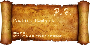 Paulics Humbert névjegykártya
